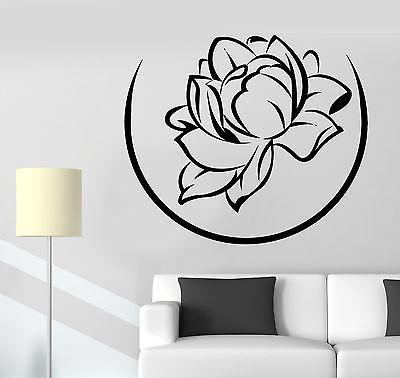 Wall Sticker Lotus Flower Floral Buddha Meditation Vinyl Decal Unique Gift (z2946)