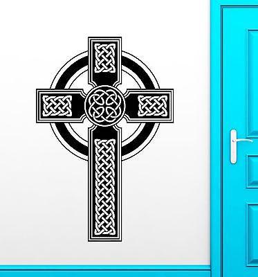 Wall Stickers Vinyl Decal Celtic Cross Irish Ireland Druids Religion Unique Gift (ig1732)