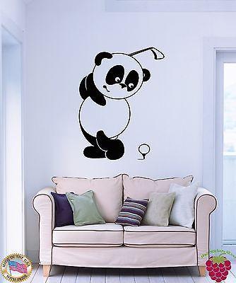 Wall Stickers Vinyl Decal Cartoon Animal Panda Golf Sport Unique Gift z1091