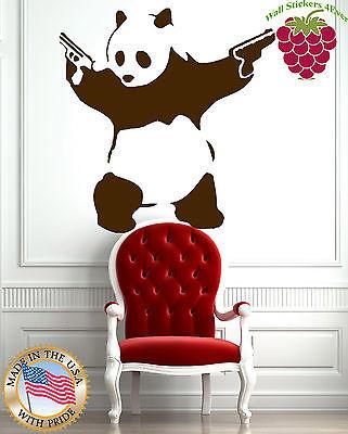 Wall Sticker Vinyl Decal Animal Panda Bear Gangster Guns Funny z755 Unique Gift .
