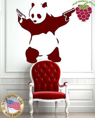 Wall Sticker Vinyl Decal Animal Panda Bear Gangster Guns Funny z755 Unique Gift .