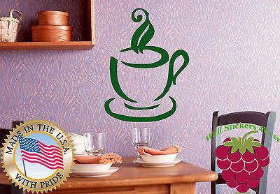 Wall Stickers Vinyl Decal Kitchen Cup of Coffee Hot Tea Good Morning  Unique Gift z687