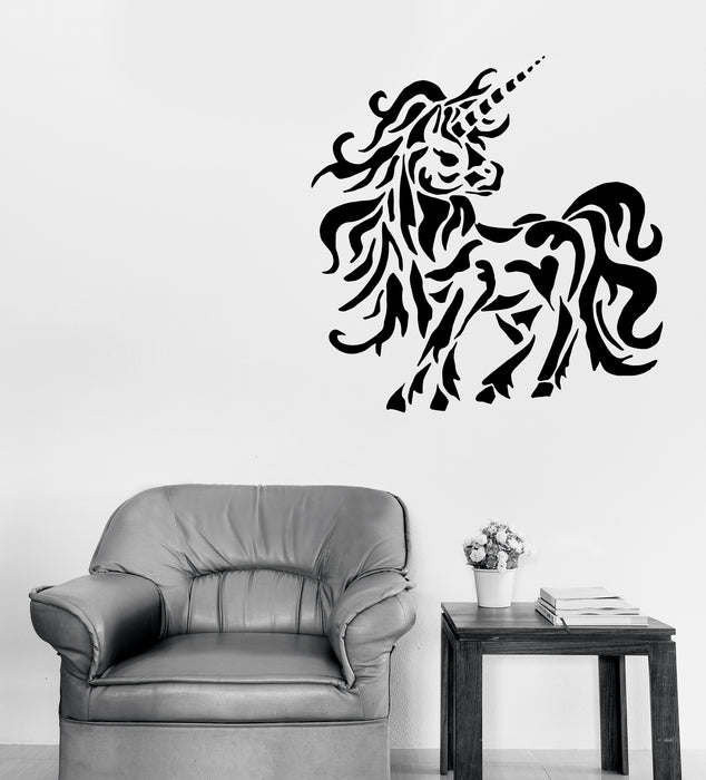 Vinyl Wall Decal Fairytale Unicorn Child Tattoo Style Stickers Unique Gift (n1740)