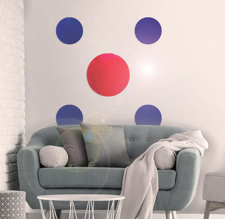 Large Abstract Red And Blue Geometric Circles Vinyl Decal Interior ab003