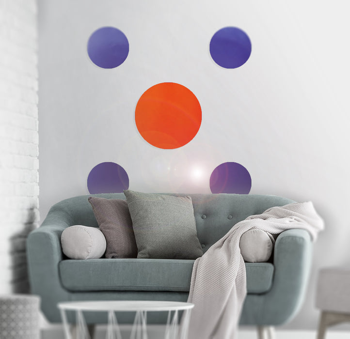 Large Abstract Orange Purple Circles Vinyl Decal Interior ab002