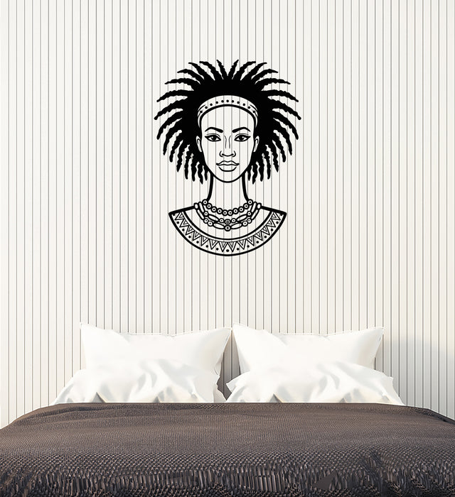 Vinyl Wall Decal African Woman Girl Ethnic Style Art Interior Room Stickers Mural (ig5951)