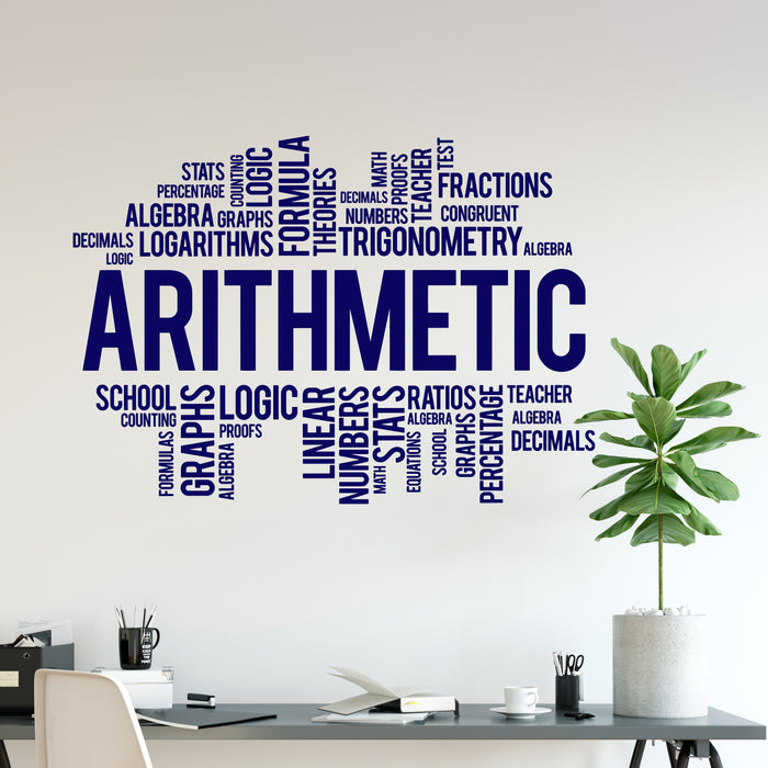 Arithmetics Vinyl Wall Decal School Mathematics Math Classroom Science Stickers Mural (ig6494)