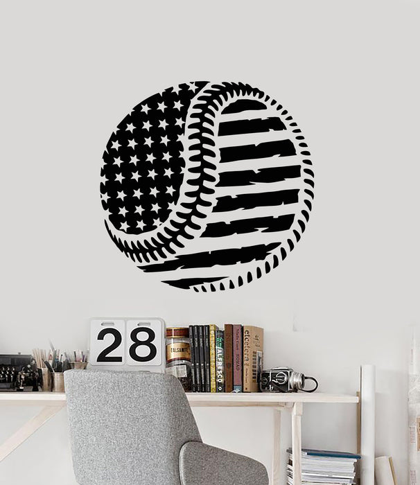 Vinyl Wall Decal Team Game Ball American Flag Symbol Playroom Stickers Mural (g7739)