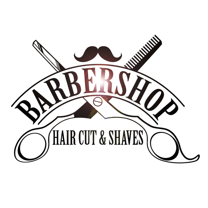 Vinyl Wall Decal Barbershop Hair Cut Shaves Scissors Stickers Mural Unique Gift (ig4394)