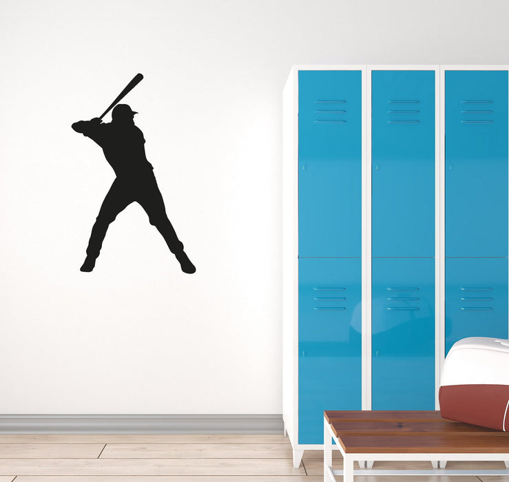 Vinyl Wall Decal Sport Baseball Man Player Home Team Interior Stickers Mural (g004)