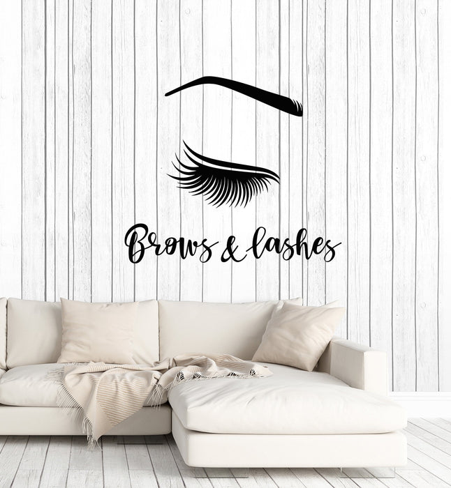 Vinyl Wall Decal Brows Lashes Beauty Salon Female Eye Woman Decor Stickers Mural (ig5610)