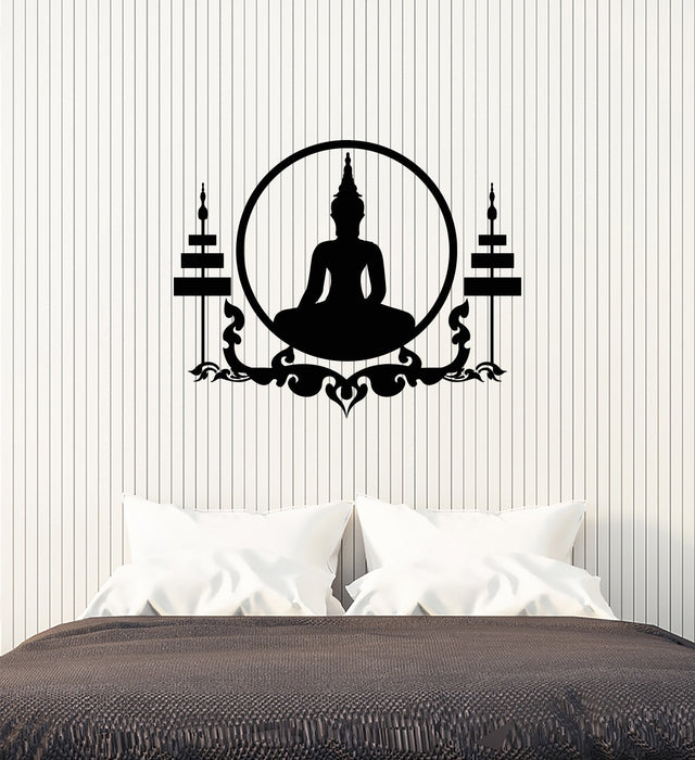 Vinyl Wall Decal Sitting Buddha Zen Buddhism Room Home Interior Stickers Mural (ig5782)