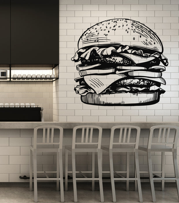 Vinyl Wall Decal Fast Food Cafe Restaurant Fresh Burger Stickers Mural (g5080)