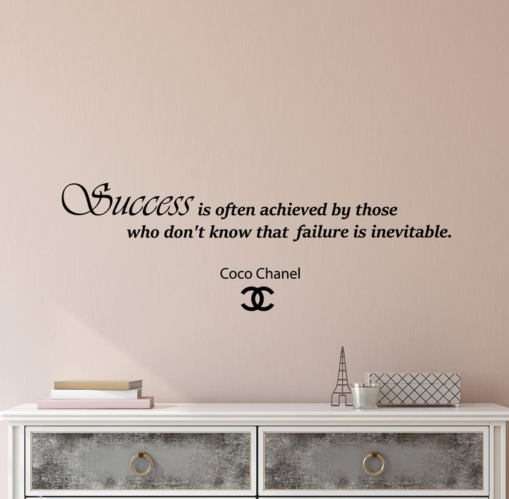 Vinyl Wall Decal Stickers Motivation Quote Coco Chanel Success Inspiring Letters 3674ig (22.5 in x 7 in)