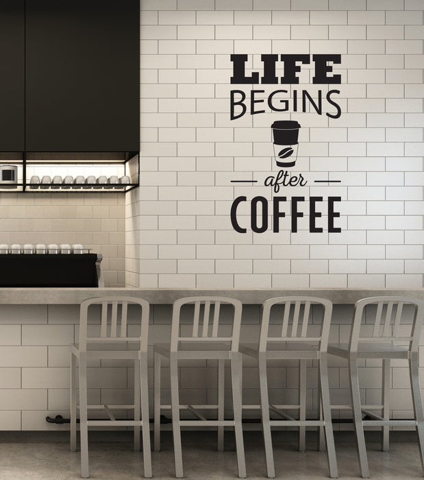 Vinyl Wall Decal Coffee To Go Bar Quote House Kitchen Dining Room Interior Stickers Mural (ig5943)