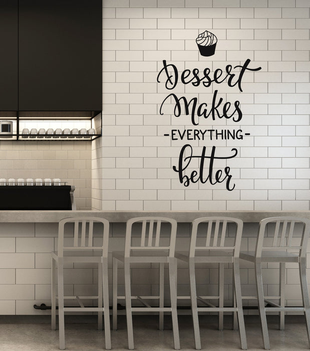 Vinyl Wall Decal Dessert Quote Bakery Shop Decor Window Lettering Stickers Mural (ig5468)