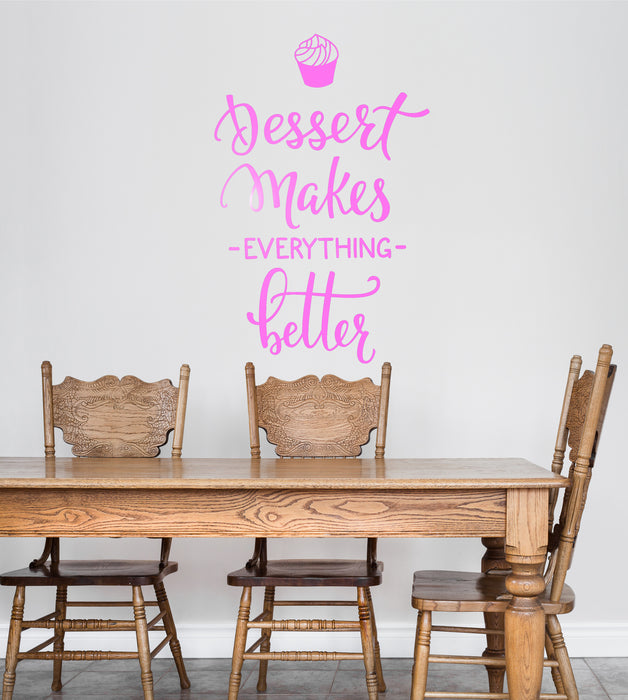 Vinyl Wall Decal Dessert Quote Bakery Shop Decor Window Lettering Stickers Mural (ig5468)