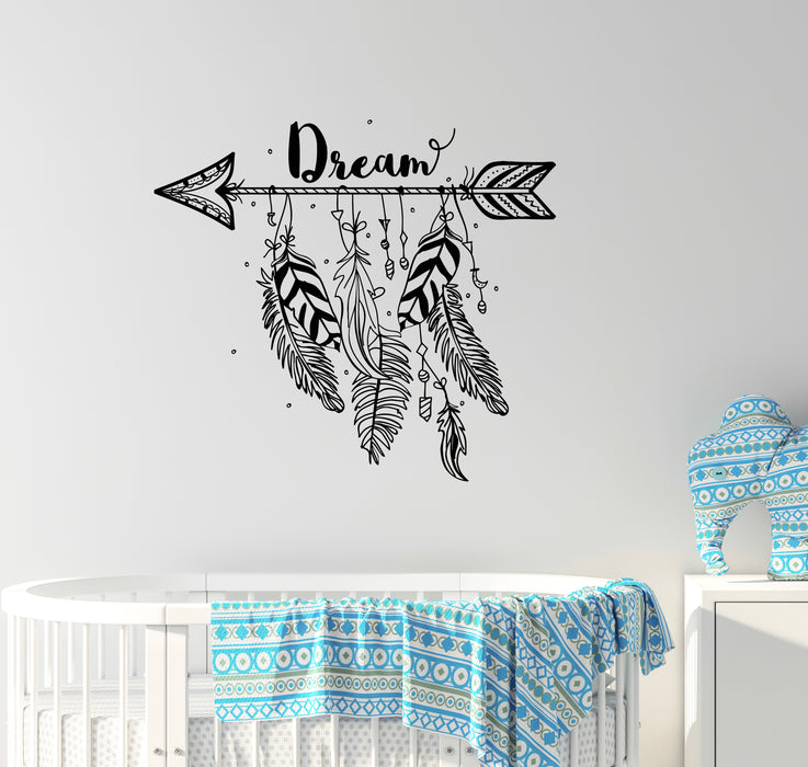 Vinyl Wall Decal Arrow Feathers Dreamcatcher Bedroom Decoration Stickers Mural (g4840)