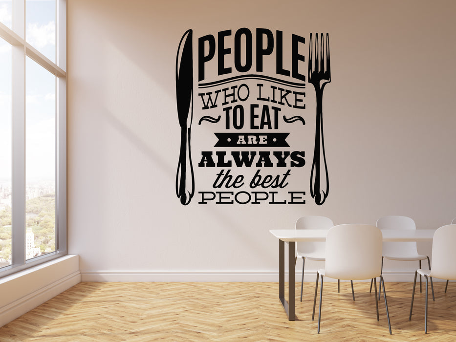Vinyl Wall Decal People Like To Eat Quote Kitchen Dining Room Decor Stickers Mural (g171)