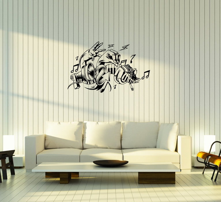 Wall Decal Music Sound Melody Piano Hands Vinyl Sticker (ed1191)
