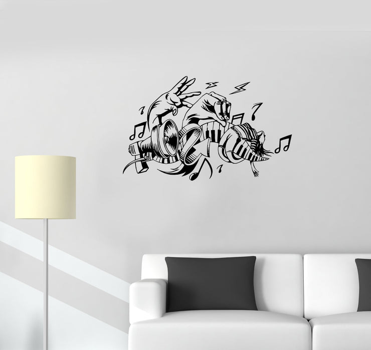 Wall Decal Music Sound Melody Piano Hands Vinyl Sticker (ed1191)