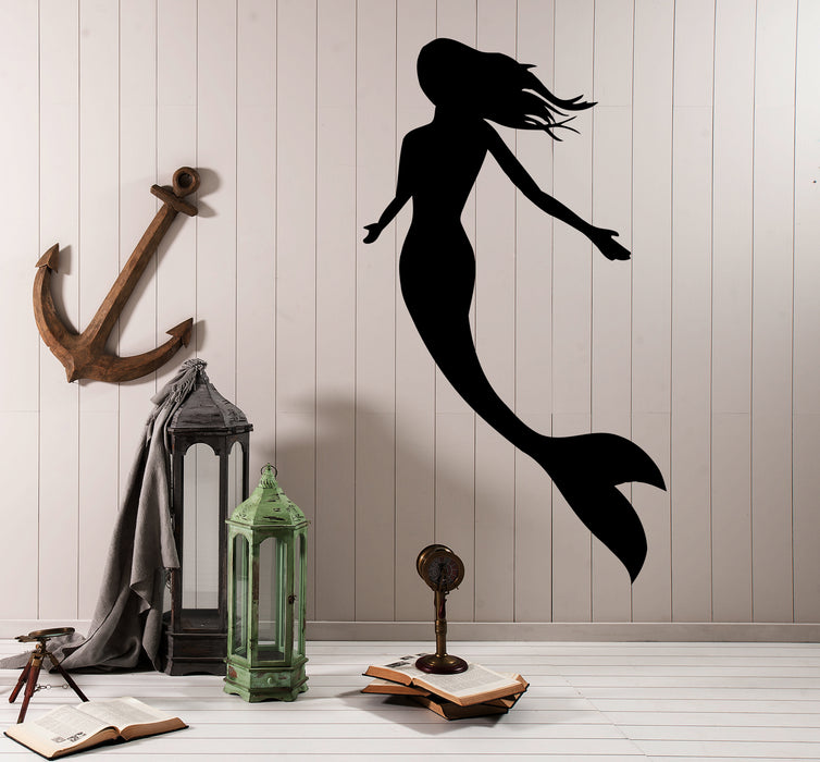 Wall Decal Mermaid Fish Girl Fairytale Sea Ocean Vinyl Sticker (ed1749)