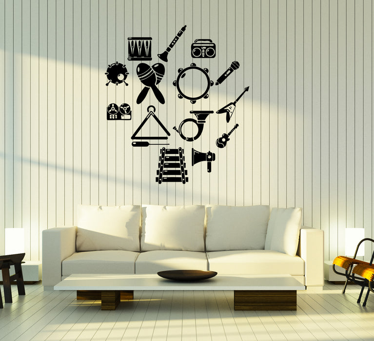 Wall Decal Musical Instruments Music Guitar Piano Vinyl Sticker (ed1756)
