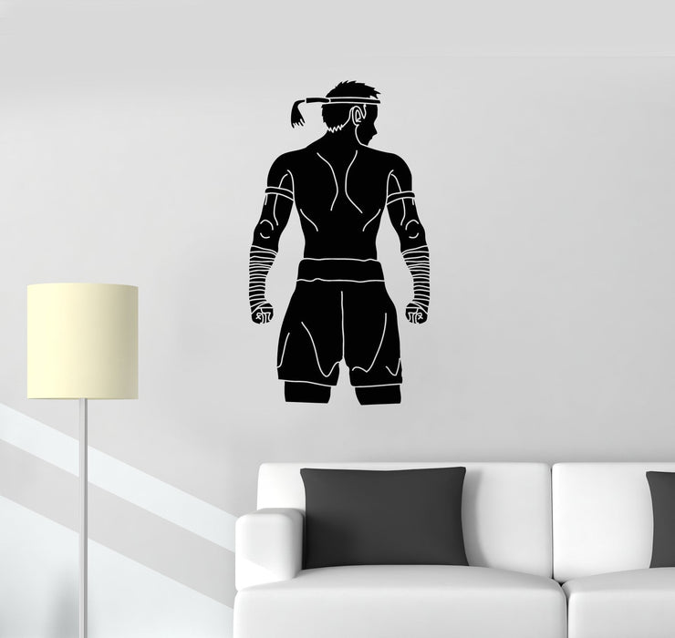 Vinyl Wall Decal Muay Thai Fighter Fight Club MMA Sports Art Stickers Mural (ig5349)