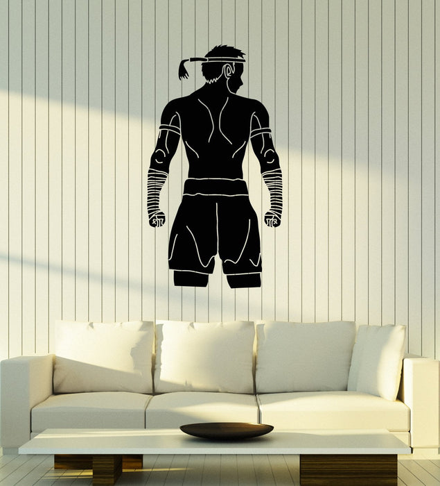 Vinyl Wall Decal Muay Thai Fighter Fight Club MMA Sports Art Stickers Mural (ig5349)