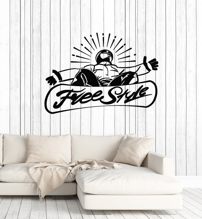 Vinyl Wall Decal Free Style Snowboard Extreme Winter Sport Stickers Mural (g6836)
