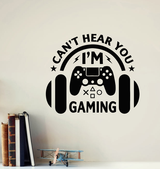 Vinyl Wall Decal Gaming Room Gamer Quote Joystick Teenager Stickers Mural (g7561)