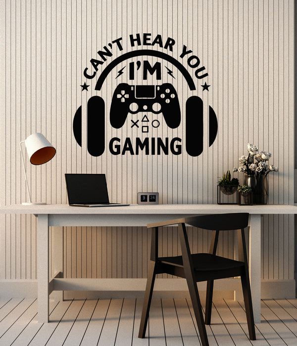 Vinyl Wall Decal Gaming Room Gamer Quote Joystick Teenager Stickers Mural (g7561)