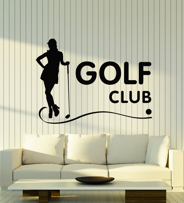 Vinyl Wall Decal Golf Club Sport Game Girl Hobby Golfer Room Stickers Mural (g2750)