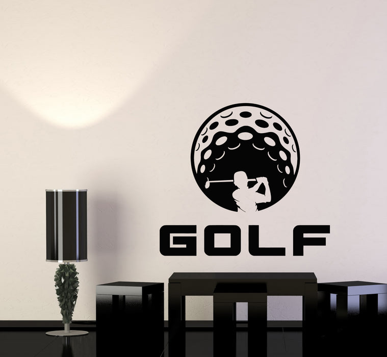 Vinyl Wall Decal Golfer Golf Club Player Game Ball Fan Sport Stickers Mural (g7225)