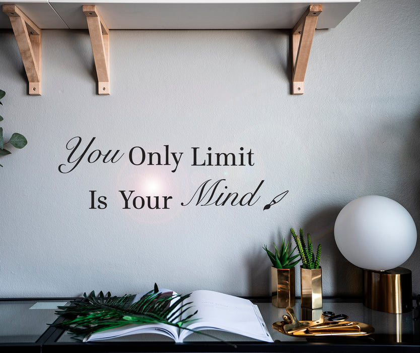 Wall Decal Motivational Quote Word Inspire Mind Limit Vinyl Decor Black 22.5 in x 8 in gz461