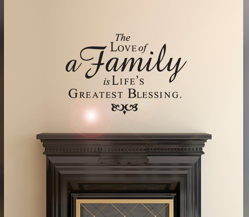 Wall Decal Blessing Family Quote Religion Interior Vinyl Decor Black 22.5 in x 15 in gz513