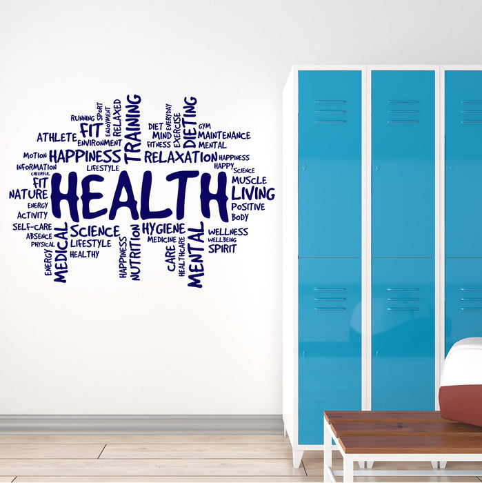 Vinyl Wall Decal Health Words Cloud Medical Room Relax Spa Relaxation Stickers Mural (ig6159)