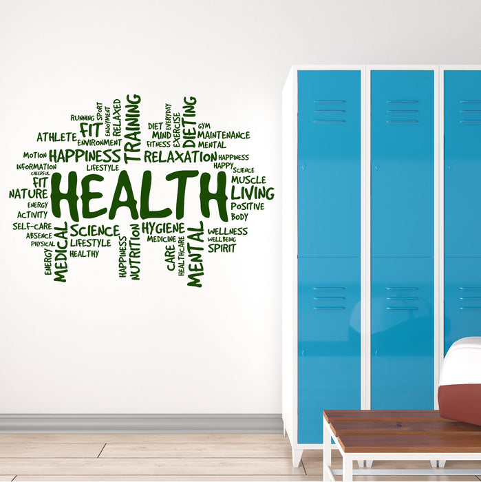Vinyl Wall Decal Health Words Cloud Medical Room Relax Spa Relaxation Stickers Mural (ig6159)