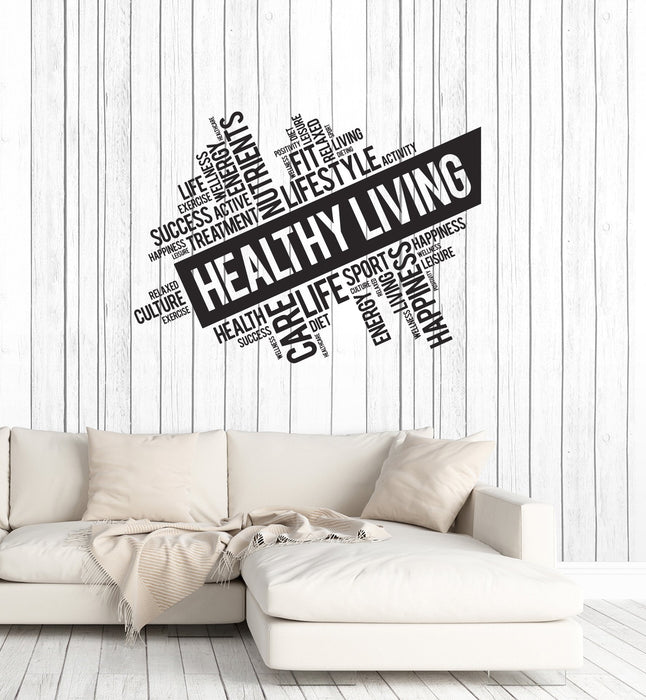 Vinyl Wall Decal Healthy Living Spa Salon Clinic Office Words Cloud Words Stickers Mural (ig5738)