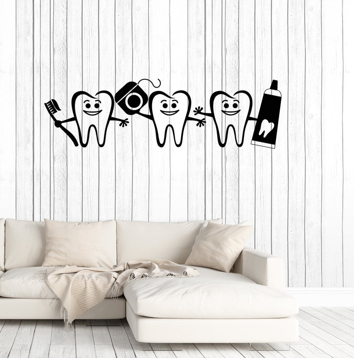 Vinyl Wall Decal Healthy Teeth Bathroom Dental Care Dentist Decor Stickers Mural Unique Gift (ig5222)