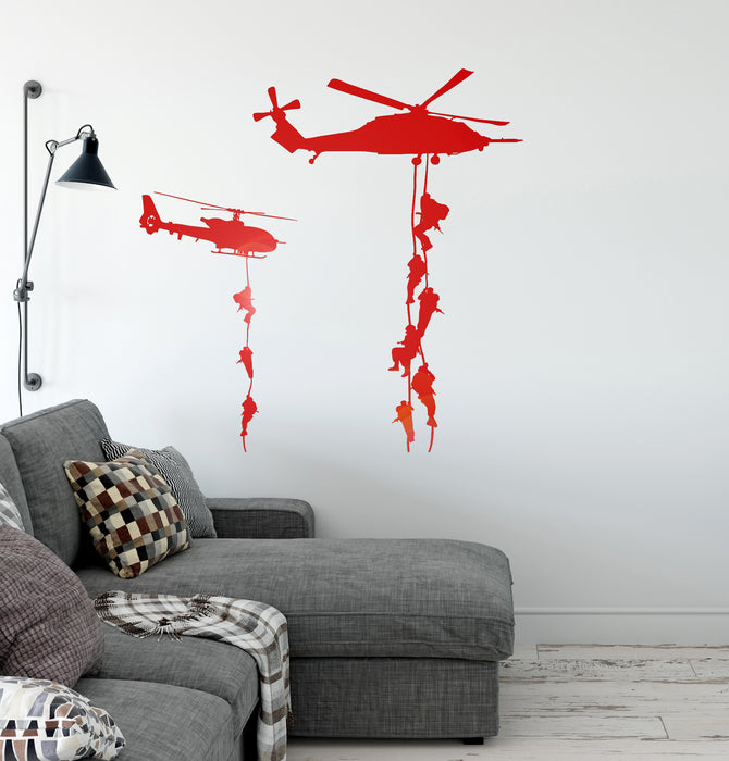 Helicopter Vinyl Decal Marines Military War Soldier Wall Sticker Unique Gift (ig2323)