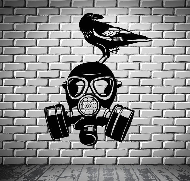 Gas Mask Wall Stickers War Military Bird Cool Decor Vinyl Decal Unique Gift (ig2397)