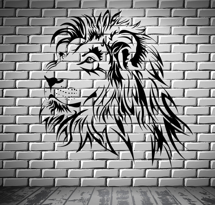 Lion Wall Decal Tribal Zoo Predator Animal Vinyl Stickers Art Mural Unique Gift (ig2518)