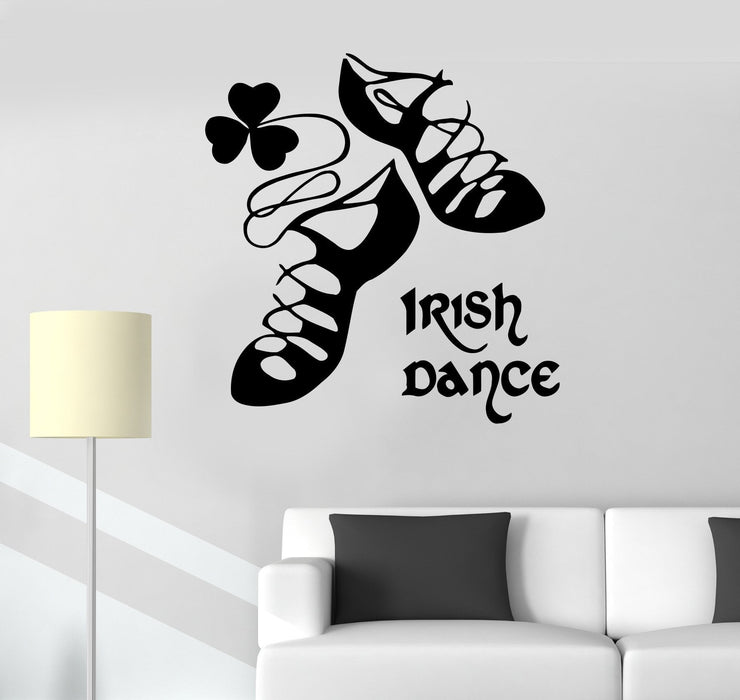Vinyl Decal Irish Dance Ireland Stepdance Ghillies Celtic Decor Wall Sticker Unique Gift (ig253)