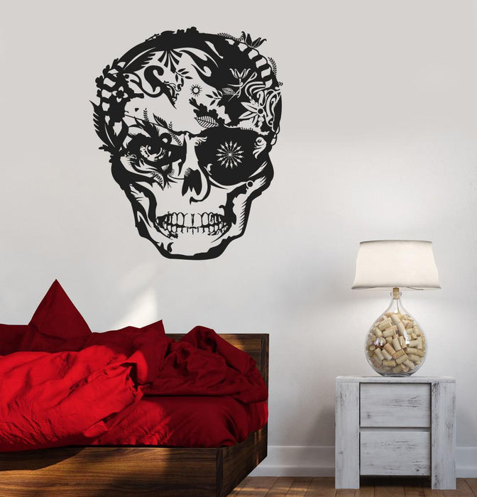 Vinyl Decal Skull Horror Tribal Decor Teen Room Wall Stickers Unique Gift (ig2643)