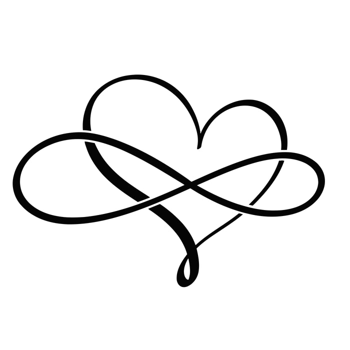 Vinyl Wall Decal Love Forever Heart Symbol Of Infinity Stickers (2960ig)