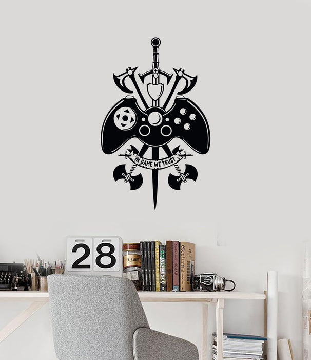 Vinyl Wall Decal Joystick Video Game Quote Gaming Interior Room Stickers Mural (ig5743)