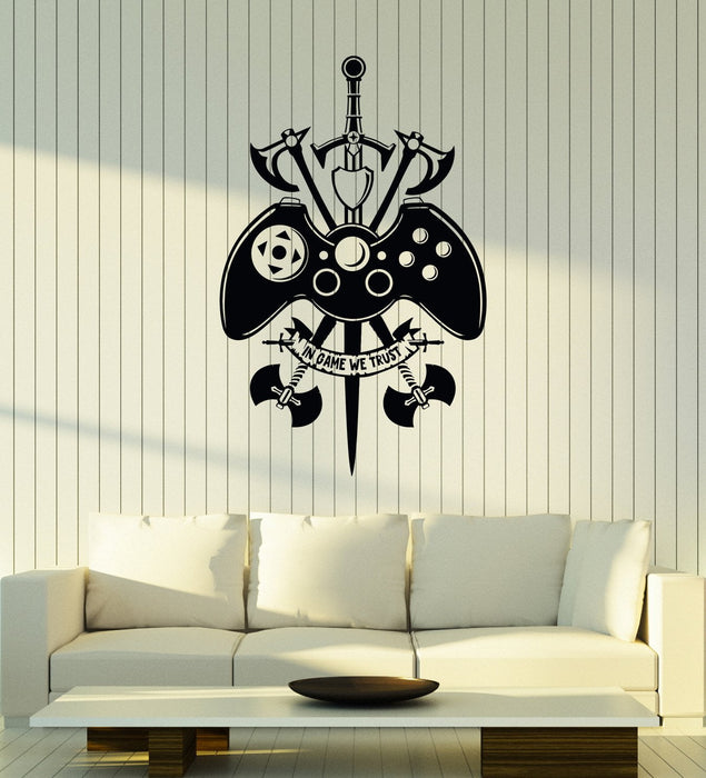 Vinyl Wall Decal Joystick Video Game Quote Gaming Interior Room Stickers Mural (ig5743)