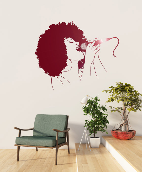 Vinyl Wall Decal Hot Sexy Woman Black Lady Singer Music Stickers Mural Unique Gift (ig356)