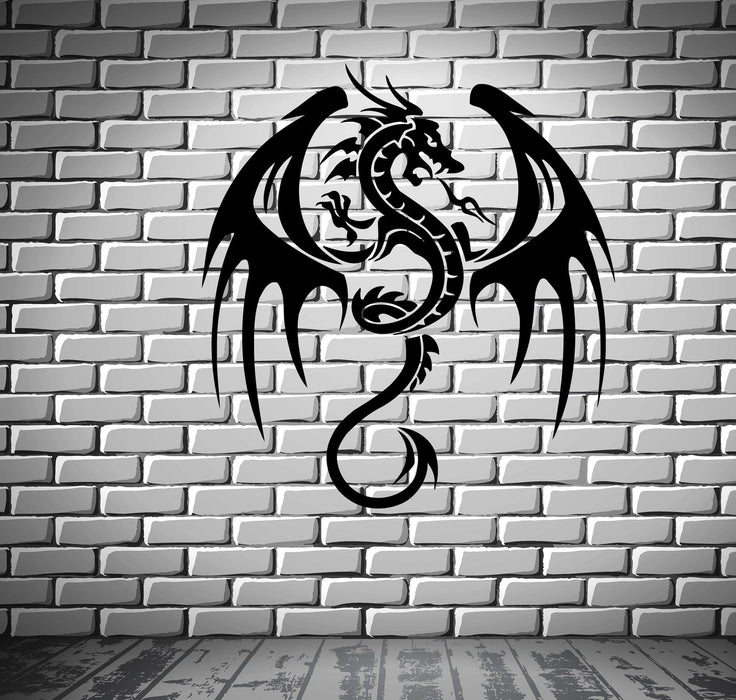 Fire Flying Dragon Medieval Tales Decor Wall Mural Vinyl Art Decal Sticker Unique Gift M479
